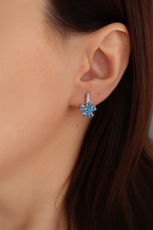 925  Ayar Gümüş Rodyumlu Çiçek Küpe