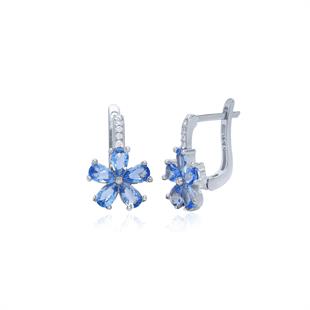 925  Ayar Gümüş Rodyumlu Çiçek Küpe