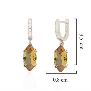 925 Ayar Gümüş Rodyumlu Markiz Zultanit Taş Küpe