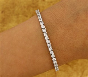 925 Ayar Gümüş Rodyumlu 3 mm Su Yolu Bileklik