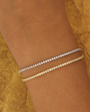 925 Ayar Gümüş Rodyumlu 2 mm Su Yolu Bileklik