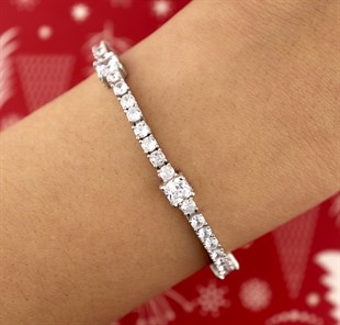 925 Ayar Gümüş Rodyumlu Su Yolu Bileklik