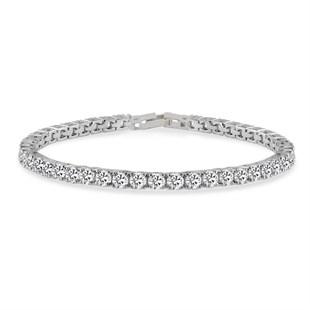 925 Ayar Gümüş Rodyumlu 3 mm Su Yolu Bileklik