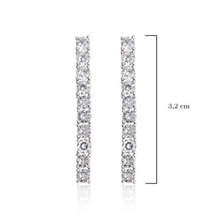 925 Ayar Gümüş Rodyumlu Su Yolu  Sallantılı Küpe