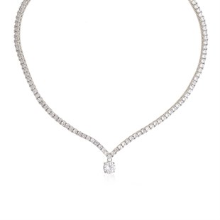 925 Ayar Gümüş Rodyumlu Su Yolu Tektaş Düğün Takı Seti