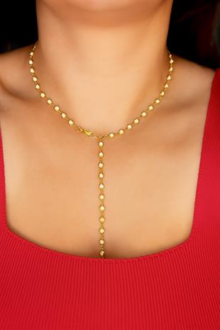 925 Ayar Gümüş Sade Işıltı Y Model Kolye