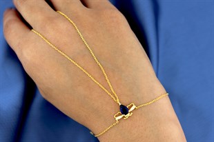 925 Ayar Gümüş Safir Arı Tasarım Şahmeran Bileklik