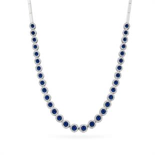 925 Ayar Gümüş Safir Su Yolu Kolye