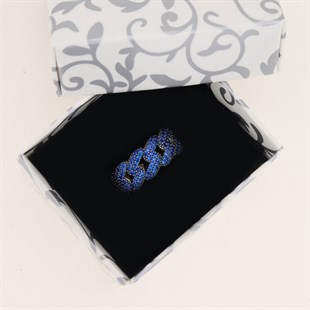 925 Ayar Gümüş Safir Taşlı Gurmet Yüzük