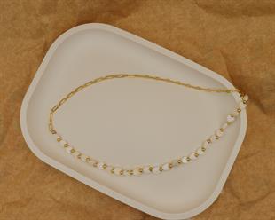 925 Ayar Gümüş Sedef Taşlı Adore Kolye