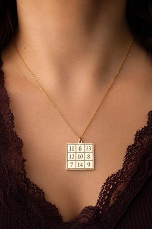 925 Ayar Gümüş Sihirli Kare Kolye - Şukra Yantra Venüs Tılsım Kolyesi