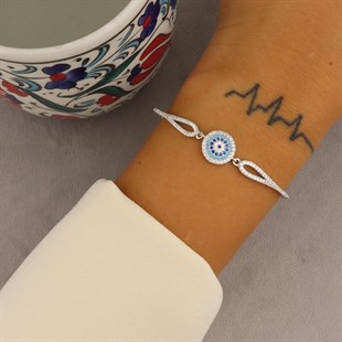 925 Ayar Gümüş Şık Nazar Bileklik