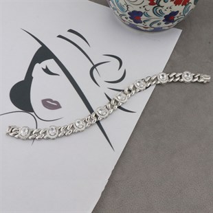 925 Ayar Gümüş Şık Oval Bileklik