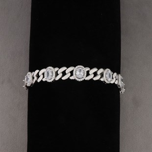 925 Ayar Gümüş Şık Oval Bileklik