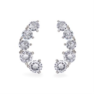 925 Ayar Gümüş Sıralı 5 Taş Küpe