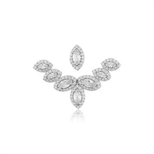 925 Ayar Gümüş Sıralı Markiz Küpe