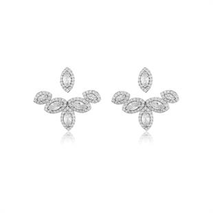 925 Ayar Gümüş Sıralı Markiz Küpe