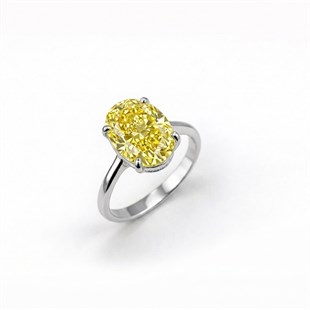 925 Ayar Gümüş Sitrin Işıltılı Oval Kesim (Ice Cut) Taşlı Yüzük