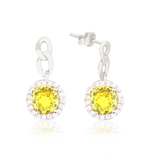 925 Ayar Gümüş Sitrin Takı Seti Zincir Detay