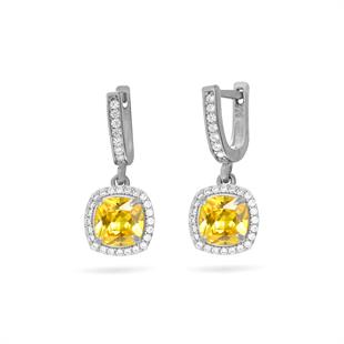 925 Ayar Gümüş Sitrin Taşlı Küpe