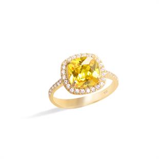 925 Ayar Gümüş Sitrin Taşlı Takı Seti