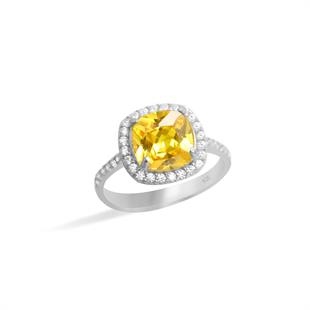 925 Ayar Gümüş Sitrin Taşlı Takı Seti