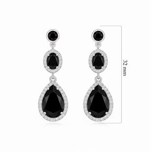 925 Ayar Gümüş Siyah Kristal Elegance Küpe