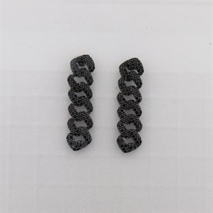 925 Ayar Gümüş Siyah Taşlı Gurmet Küpe