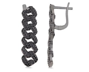 925 Ayar Gümüş Siyah Taşlı Gurmet Küpe