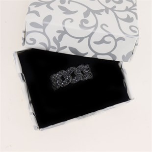 925 Ayar Gümüş Siyah Taşlı Gurmet Yüzük