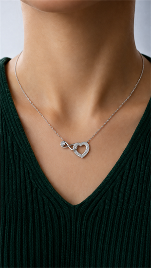 925 Ayar Gümüş Sonsuzluk Kalp Kolye