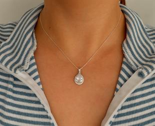 925 Ayar Gümüş Su Damlası Kolye