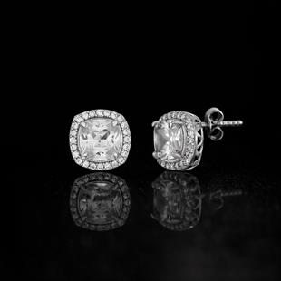 925 Ayar Gümüş Swarovski Taşlı Pırlanta Montür Küpe