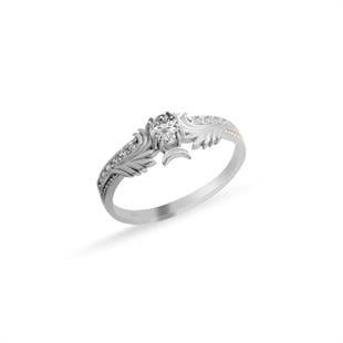 925 Ayar Gümüş Swarovski Zirkon Taşlı Özel Tasarım Yüzük