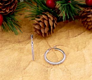 925 Ayar Gümüş Swarovski Zirkon Taşlı Halka Küpe