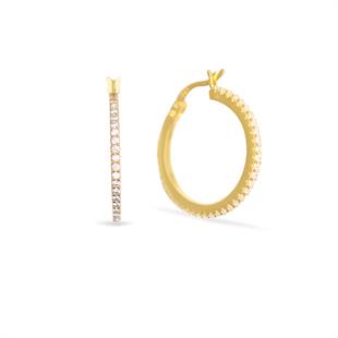 925 Ayar Gümüş Swarovski Zirkon Taşlı Halka Küpe