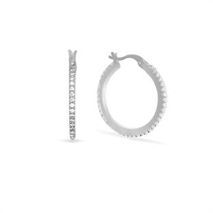 925 Ayar Gümüş Swarovski Zirkon Taşlı Halka Küpe