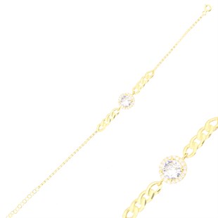 925 Ayar Gümüş Takı Seti Altın Kaplama Zincir Detay