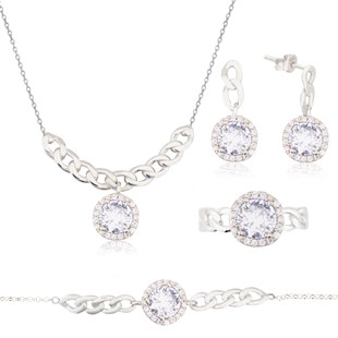 925 Ayar Gümüş Takı Seti  Zincir Detay