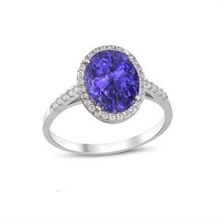 925 Ayar Gümüş Tanzanit Taşlı Oval Yüzük