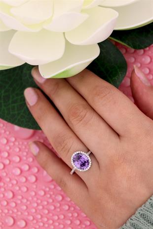 925 Ayar Gümüş Tanzanit Taşlı Oval Yüzük