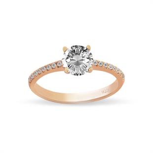 925 Ayar Gümüş Tek Taş Yüzük