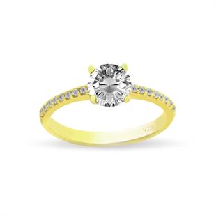 925 Ayar Gümüş Tek Taş Yüzük