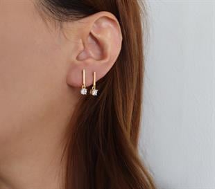 925 Ayar Gümüş Tektaş Küpe