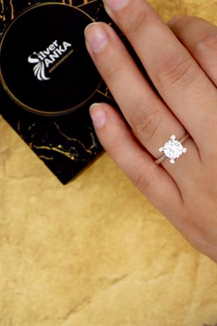 925 Ayar Gümüş Tektaş Yüzük