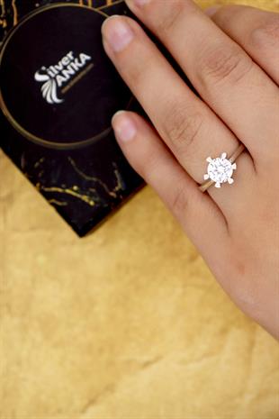 925 Ayar Gümüş Tektaş Yüzük