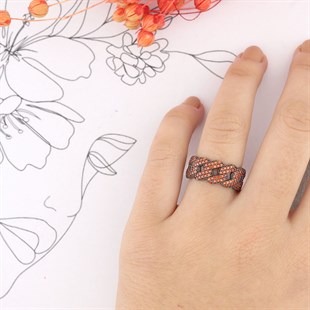 925 Ayar Gümüş Turuncu Taşlı Gurmet Yüzük