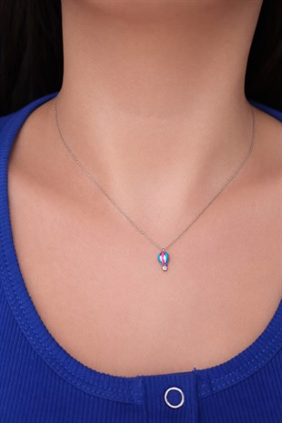 925 Ayar Gümüş  Uçan Balon Kolye 