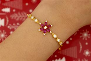 925 Ayar Gümüş Unutma Beni Çiçeği Bileklik