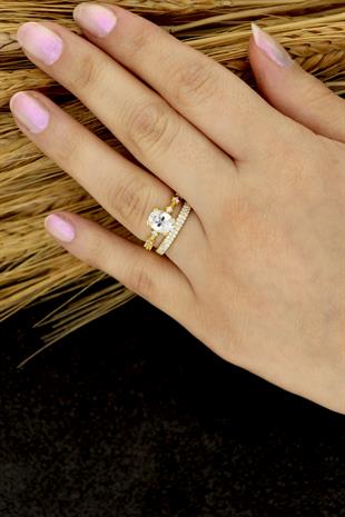 925 Ayar Gümüş Vintage 2li Yüzük Kombini